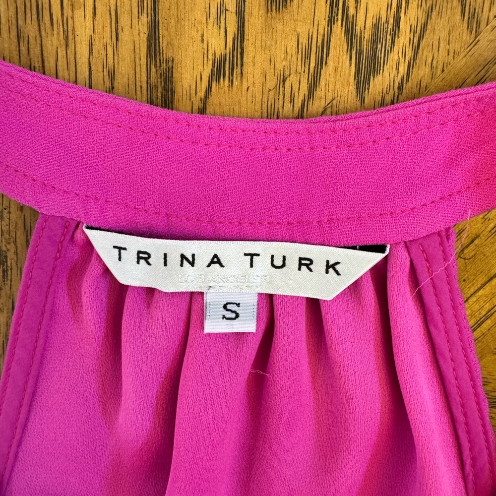 Pink Silk Halter Top Trina Turk - Picture 3 of 4